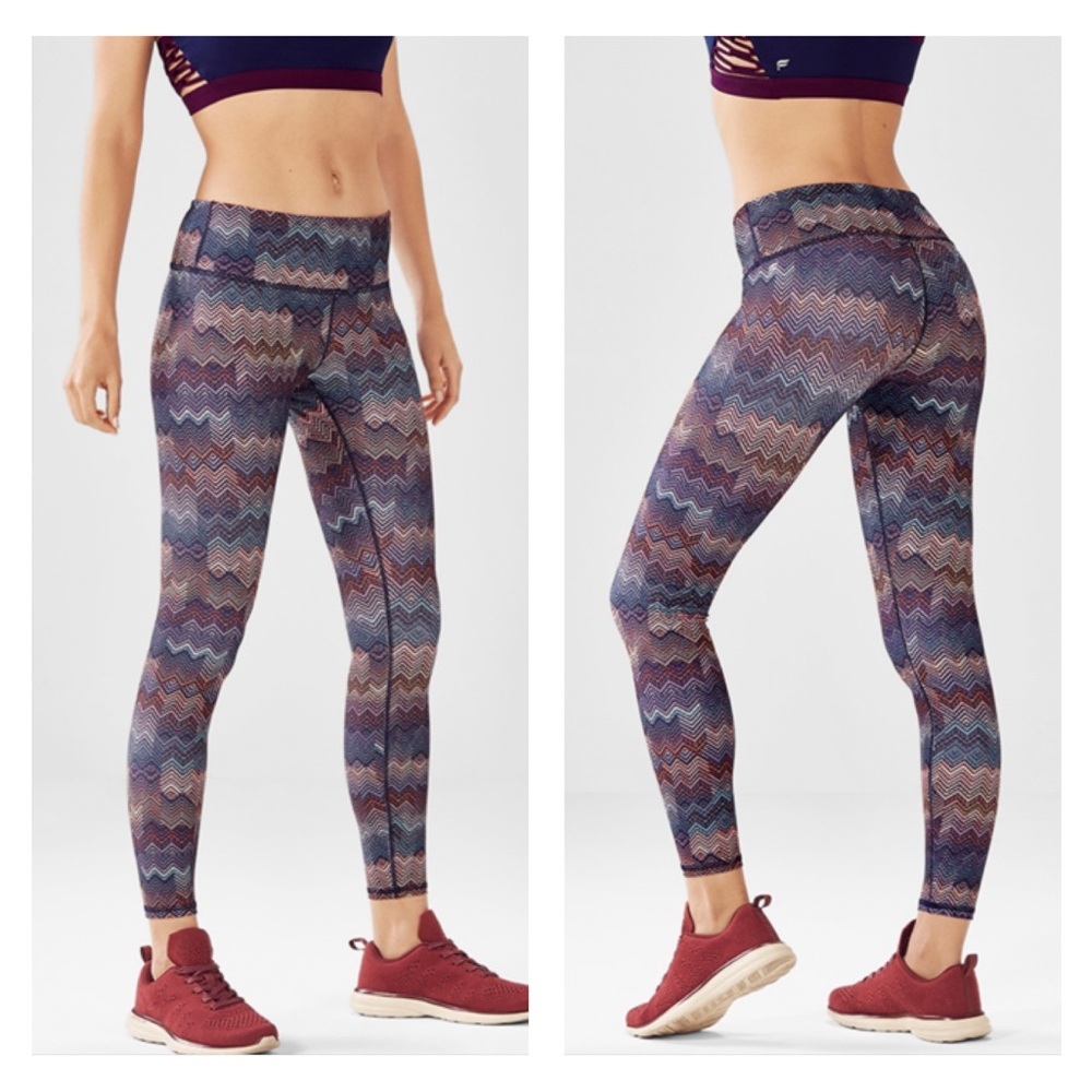 Fabletics Define Mid-Rise 7/8 Active Fitness Legging‎ SZ Small RAVENNE Print